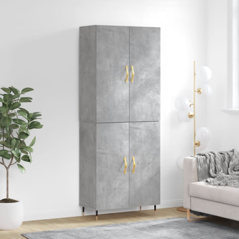 Highboard Betongrau 69,5x34x180 cm Holzwerkstoff Highboard Betongrau 69,5x34x180 cm Holzwerkstoff