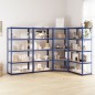 vidaXL Regale mit 5 Böden 4 Stk. Blau Stahl & Holzwerkstoff vidaXL Regale mit 5 Böden 4 Stk. Blau Stahl & Holzwerkstoff