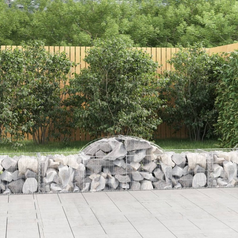 vidaXL Gabionen mit Hochbogen 11 Stk. 200x50x40/60 cm Verzinktes Eisen vidaXL Gabionen mit Hochbogen 11 Stk. 200x50x40/60 cm Verzinktes Eisen