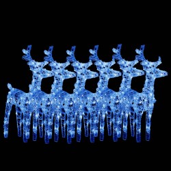 vidaXL LED-Rentiere 6 Stk. Blau 240 LEDs Acryl