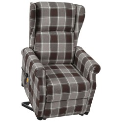 Massagesessel mit Aufstehhilfe Braun Stoff