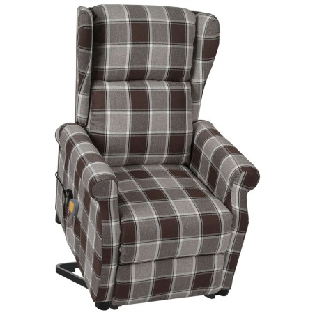 Massagesessel mit Aufstehhilfe Braun Stoff