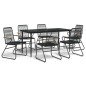 vidaXL 7-tlg. Garten-Essgruppe Schwarz PVC-Rattan vidaXL 7-tlg. Garten-Essgruppe Schwarz PVC-Rattan