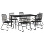 vidaXL 7-tlg. Garten-Essgruppe Schwarz PVC-Rattan vidaXL 7-tlg. Garten-Essgruppe Schwarz PVC-Rattan