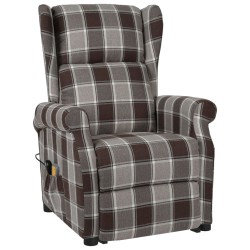 Massagesessel mit Aufstehhilfe Braun Stoff