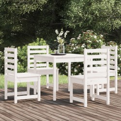 vidaXL 5-tlg. Garten-Essgruppe Weiß Massivholz Kiefer