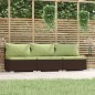 3-Sitzer-Sofa mit Kissen Braun Poly Rattan 3-Sitzer-Sofa mit Kissen Braun Poly Rattan