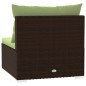 3-Sitzer-Sofa mit Kissen Braun Poly Rattan 3-Sitzer-Sofa mit Kissen Braun Poly Rattan