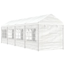vidaXL Pavillon mit Dach Weiß 8,92x2,28x2,69 m Polyethylen