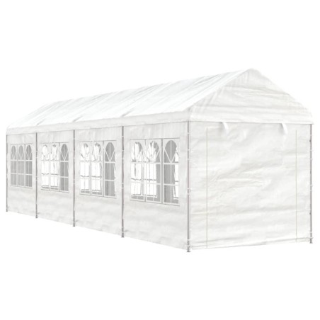 vidaXL Pavillon mit Dach Weiß 8,92x2,28x2,69 m Polyethylen