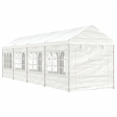 vidaXL Pavillon mit Dach Weiß 8,92x2,28x2,69 m Polyethylen