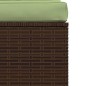 3-Sitzer-Sofa mit Kissen Braun Poly Rattan 3-Sitzer-Sofa mit Kissen Braun Poly Rattan