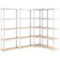 vidaXL Regale mit 5 Böden 4 Stk. Silbern Stahl & Holzwerkstoff vidaXL Regale mit 5 Böden 4 Stk. Silbern Stahl & Holzwerkstoff
