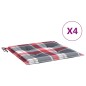 Gartenstuhl-Kissen 4Stk. Rot Karomuster 40x40x3cm Oxford-Gewebe Gartenstuhl-Kissen 4Stk. Rot Karomuster 40x40x3cm Oxford-Gewebe