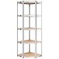 vidaXL Regale mit 5 Böden 4 Stk. Silbern Stahl & Holzwerkstoff vidaXL Regale mit 5 Böden 4 Stk. Silbern Stahl & Holzwerkstoff