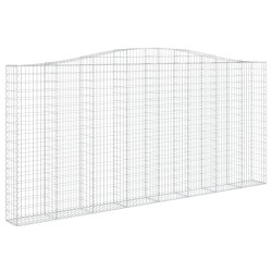 vidaXL Gabionen mit Hochbogen 7 Stk. 400x30x180/200cm Verzinktes Eisen