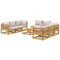 vidaXL 9-tlg. Garten-Lounge-Set mit Hellgrauen Kissen Massivholz vidaXL 9-tlg. Garten-Lounge-Set mit Hellgrauen Kissen Massivholz