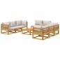 vidaXL 9-tlg. Garten-Lounge-Set mit Hellgrauen Kissen Massivholz vidaXL 9-tlg. Garten-Lounge-Set mit Hellgrauen Kissen Massivholz