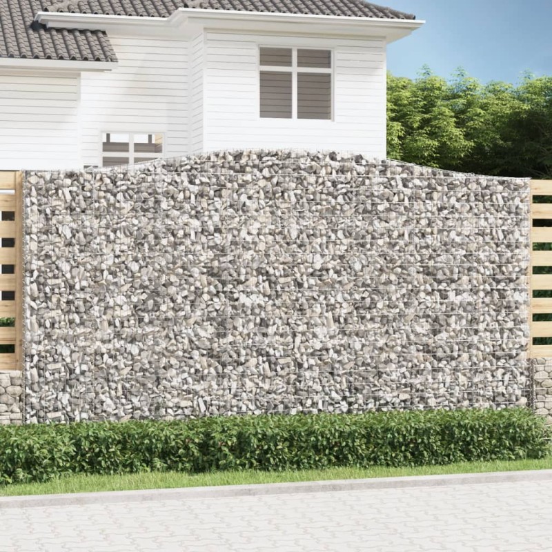 vidaXL Gabionen mit Hochbogen 2 Stk. 400x50x220/240cm Verzinktes Eisen vidaXL Gabionen mit Hochbogen 2 Stk. 400x50x220/240cm Verzinktes Eisen