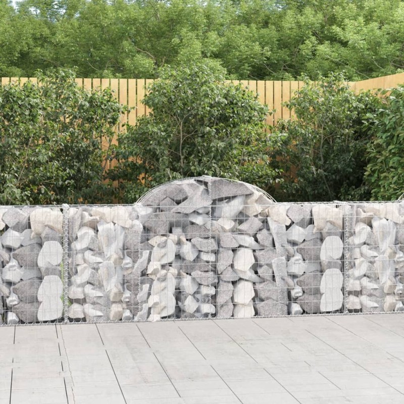 vidaXL Gabionen mit Hochbogen 6 Stk. 200x30x80/100 cm Verzinktes Eisen vidaXL Gabionen mit Hochbogen 6 Stk. 200x30x80/100 cm Verzinktes Eisen