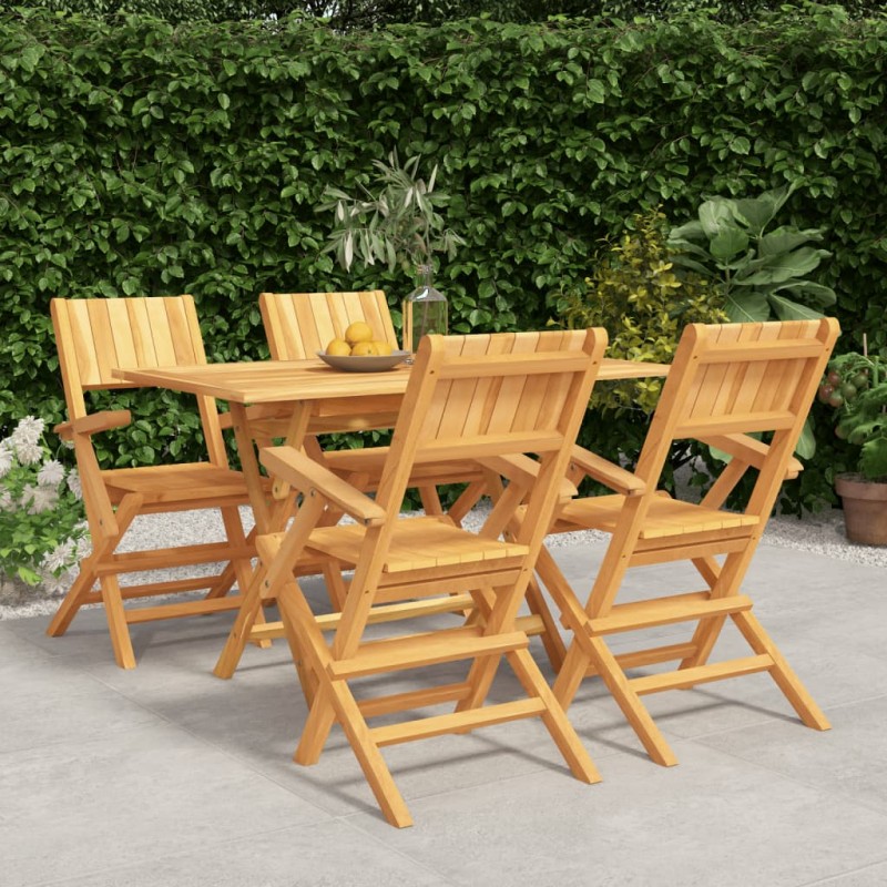 vidaXL 5-tlg. Garten-Essgruppe Massivholz Teak vidaXL 5-tlg. Garten-Essgruppe Massivholz Teak
