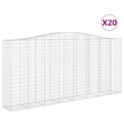 vidaXL Gabionen mit Hochbogen 20Stk. 400x50x180/200cm Verzinktes Eisen