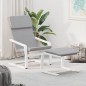 vidaXL Relaxsessel mit Hocker Hellgrau Stoff vidaXL Relaxsessel mit Hocker Hellgrau Stoff