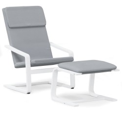 vidaXL Relaxsessel mit Hocker Hellgrau Stoff