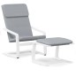 vidaXL Relaxsessel mit Hocker Hellgrau Stoff vidaXL Relaxsessel mit Hocker Hellgrau Stoff