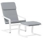 vidaXL Relaxsessel mit Hocker Hellgrau Stoff vidaXL Relaxsessel mit Hocker Hellgrau Stoff