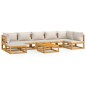 vidaXL 8-tlg. Garten-Lounge-Set mit Hellgrauen Kissen Massivholz vidaXL 8-tlg. Garten-Lounge-Set mit Hellgrauen Kissen Massivholz