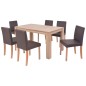 vidaXL Esszimmertisch und Stühle 7-tlg. Kunstleder Eiche Braun vidaXL Esszimmertisch und Stühle 7-tlg. Kunstleder Eiche Braun