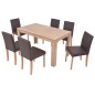 vidaXL Esszimmertisch und Stühle 7-tlg. Kunstleder Eiche Braun vidaXL Esszimmertisch und Stühle 7-tlg. Kunstleder Eiche Braun