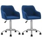 Esszimmerstühle 2 Stk. Drehbar Blau Stoff Esszimmerstühle 2 Stk. Drehbar Blau Stoff