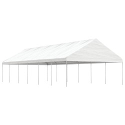 vidaXL Pavillon mit Dach Weiß 13,38x5,88x3,75 m Polyethylen