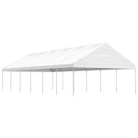 vidaXL Pavillon mit Dach Weiß 13,38x5,88x3,75 m Polyethylen