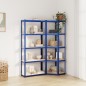 vidaXL Regale mit 5 Böden 2 Stk. Blau Stahl & Holzwerkstoff vidaXL Regale mit 5 Böden 2 Stk. Blau Stahl & Holzwerkstoff