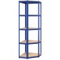 vidaXL Regale mit 5 Böden 2 Stk. Blau Stahl & Holzwerkstoff vidaXL Regale mit 5 Böden 2 Stk. Blau Stahl & Holzwerkstoff