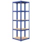 vidaXL Regale mit 5 Böden 2 Stk. Blau Stahl & Holzwerkstoff vidaXL Regale mit 5 Böden 2 Stk. Blau Stahl & Holzwerkstoff