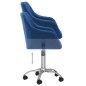 Esszimmerstühle 2 Stk. Drehbar Blau Stoff Esszimmerstühle 2 Stk. Drehbar Blau Stoff