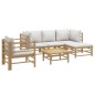 vidaXL 6-tlg. Garten-Lounge-Set mit Hellgrauen Kissen Bambus vidaXL 6-tlg. Garten-Lounge-Set mit Hellgrauen Kissen Bambus