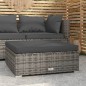 Garten-Fußhocker mit Kissen Grau 70x70x30 cm Poly Rattan Garten-Fußhocker mit Kissen Grau 70x70x30 cm Poly Rattan