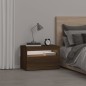 vidaXL Nachttisch mit LED-Leuchten Braun Eichen-Optik 60x35x40 cm