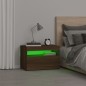 vidaXL Nachttisch mit LED-Leuchten Braun Eichen-Optik 60x35x40 cm