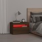 vidaXL Nachttisch mit LED-Leuchten Braun Eichen-Optik 60x35x40 cm