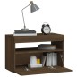 vidaXL Nachttisch mit LED-Leuchten Braun Eichen-Optik 60x35x40 cm
