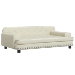 vidaXL Hundebett Creme 90x53x30 cm Kunstleder