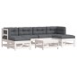 vidaXL 7-tlg. Garten-Lounge-Set mit Kissen Weiß Massivholz vidaXL 7-tlg. Garten-Lounge-Set mit Kissen Weiß Massivholz