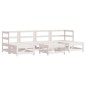 vidaXL 7-tlg. Garten-Lounge-Set mit Kissen Weiß Massivholz vidaXL 7-tlg. Garten-Lounge-Set mit Kissen Weiß Massivholz