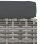 Garten-Fußhocker mit Kissen Grau 70x70x30 cm Poly Rattan Garten-Fußhocker mit Kissen Grau 70x70x30 cm Poly Rattan